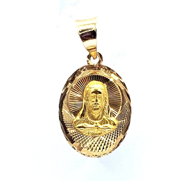 14K Gold Guadalupe Sacred Heart Double Sided Scapular Pendant Religious - Picture 3 of 12